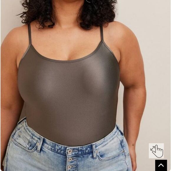 Torrid Shiny Nylon Scoop Neck Bodysuit - Picture 1 of 4